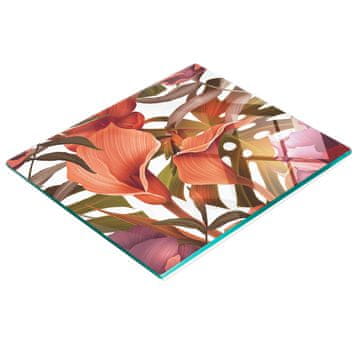 tulup.cz Dekorativna staklena daska za rezanje u kuhinji Tropski cvijet 60x52 cm