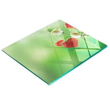 tulup.cz Višenamjenska dekorativna staklena kuhinjska ploča s motivom jagoda u obliku srca 60x52 cm
