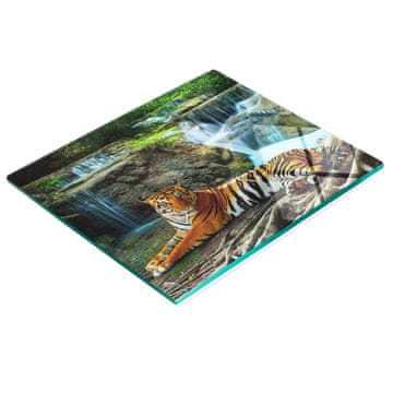 tulup.cz Staklena daska za posluživanje s grafikom tigrovog vodopada 60x52 cm