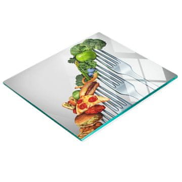 tulup.cz Staklena daska za posluživanje s grafikom zdrave prehrane 60x52 cm