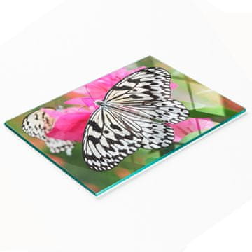 Kuhinjska višenamjenska dekorativna staklena daska Cvijet leptira 80x52 cm