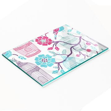 tulup.cz Elegantna i izdržljiva staklena ploča s otiskom ptičjeg kaveza 80x52 cm