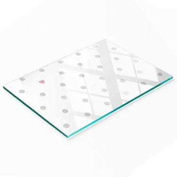 tulup.cz Kaljena višenamjenska dekorativna staklena ploča s točkicama i srcima 80x52 cm