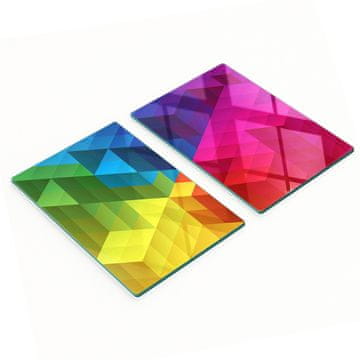 tulup.cz Set od dvije staklene kuhinjske daske geometrijskih oblika 2x40x52 cm