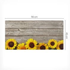 Vinilna podloga za stol s printom suncokreta na drvenoj pozadini 90x45 cm