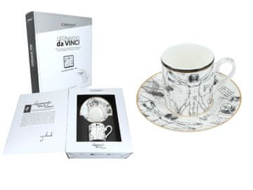 Carmani LEONARDO DA VINCI SET ŠALICA I TANJURIĆA VITRUVIJEV ČOVJEK
