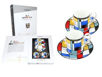 Carmani SET OD 2 ŠALICE ZA ESPRESSO PIET MONDRIAN COMPOSITION AND ART HOME