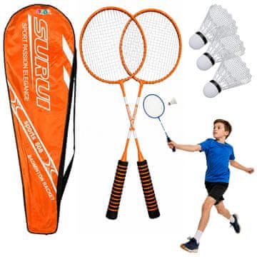 slomart Set za badminton LEAN TOYS: 2 reketa, 3 loptice, torba