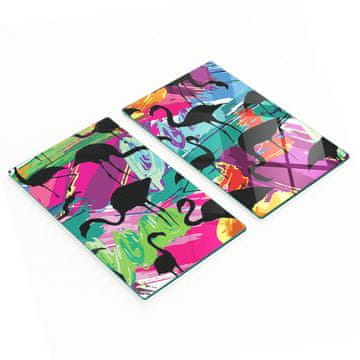Kuhinjske višenamjenske dekorativne kaljene daske flamingosi 2x30x52 cm