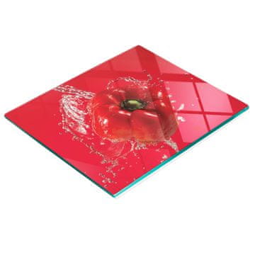 Dekorativna daska za rezanje od kaljenog stakla, crvena paprika, 60x52 cm
