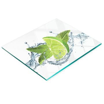 Kuhinjska višenamjenska dekorativna staklena daska limun voda 60x52 cm