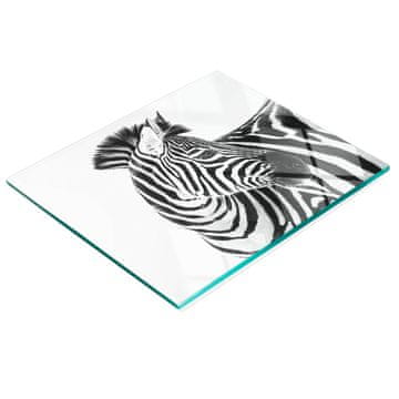 Staklena kuhinjska daska za rezanje s grafikom zebre na snijegu 60x52 cm