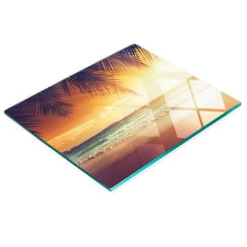 Staklena daska za rezanje s grafikom tropske plaže 60x52 cm