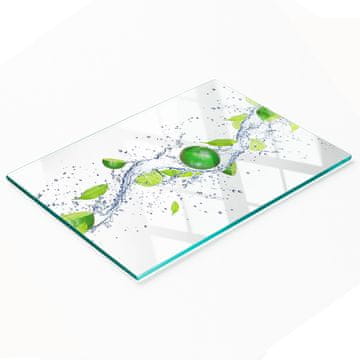 tulup.cz Dekorativna daska za rezanje od kaljenog stakla za limete i vodu 80x52 cm