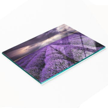 Kuhinjska višenamjenska dekorativna daska od kaljenog stakla, lavanda, 80x52 cm