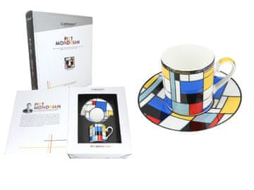 Carmani KOMPOZICIJA I UMJETNOST PIET MONDRIAN SET ŠALICA I TANJURIĆIĆA