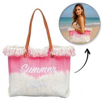 BOHO TORBA ZA PLAŽU S RESIMA, RUŽIČASTIM OMBREOM ZA MODU ZA KUPOVINU