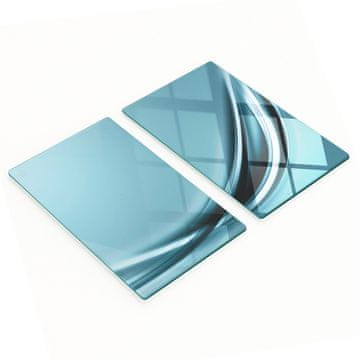 Staklene ploče za posluživanje grickalica plava apstrakcija 2x30x52 cm
