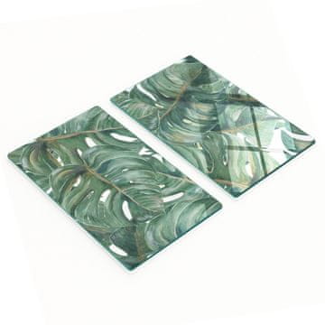 Kuhinjske višenamjenske dekorativne daske od kaljenog stakla Monstera 2x30x52 cm