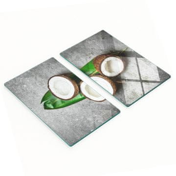 tulup.cz Staklene kuhinjske daske za posluživanje s grafikom - Pola kokosa 2x30x52 cm