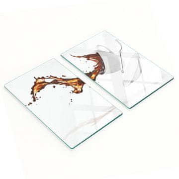 Staklene kuhinjske daske za posluživanje s grafikom Prolivena kava 2x30x52 cm