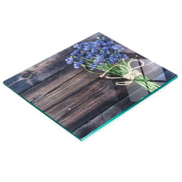 tulup.cz Staklena daska za posluživanje s grafikom plavih različaka 60x52 cm