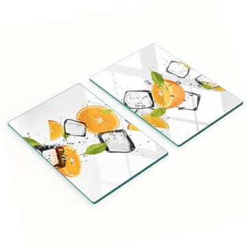 tulup.cz Set od dvije staklene kuhinjske daske Naranče s ledom 2x40x52 cm