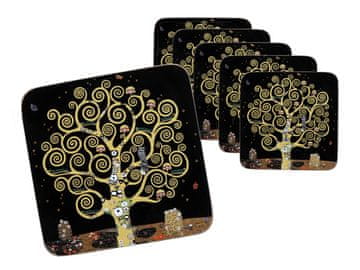 Carmani SET OD 6 PODLOGA ZA ČAŠIĆE OD PLUTA GUSTAV KLIMT DRVO ŽIVOTA SET OD 6