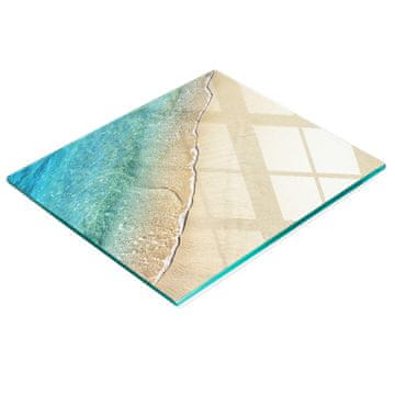 Kaljena višenamjenska ukrasna staklena ploča Val na plaži 60x52 cm