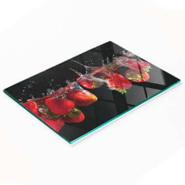 tulup.cz Staklena daska za posluživanje s grafikom jagoda i vode 80x52 cm