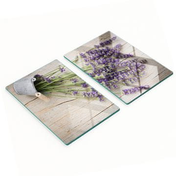 tulup.cz Dvije dekorativne staklene kuhinjske daske Lavanda u posudi 2x40x52 cm