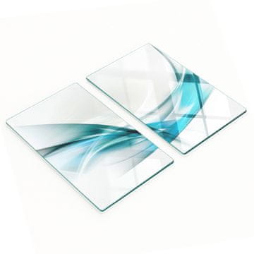 Komplet dviju staklenih kuhinjskih dasaka s apstraktnim linijama 2x30x52 cm
