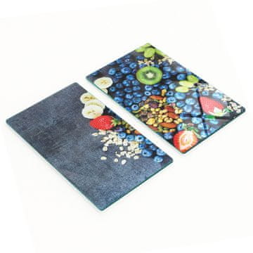 Kuhinjske višenamjenske dekorativne staklene daske, voće i bobice, 2x30x52 cm