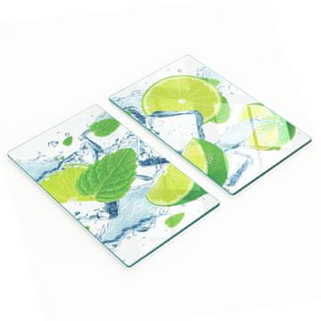 Dekorativne daske od kaljenog stakla za rezanje, menta, 2x30x52 cm