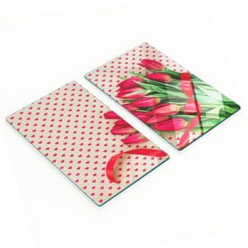 Staklene ploče s tulipan srcem, 2x30x52 cm