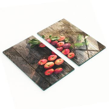 Staklene kuhinjske daske za rezanje s grafikom jabuke na stolu 2x30x52 cm