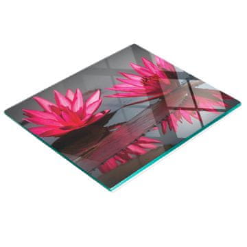 tulup.cz Dekorativna daska za rezanje od kaljenog stakla s ružičastim lopočima 60x52 cm