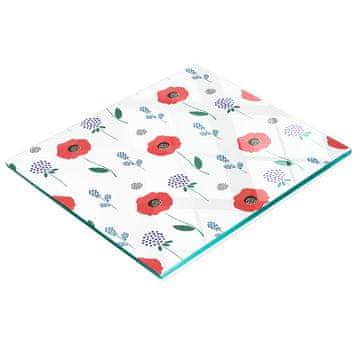 tulup.cz Dekorativna daska za rezanje od kaljenog stakla za kuhinju s uzorkom maka 60x52 cm