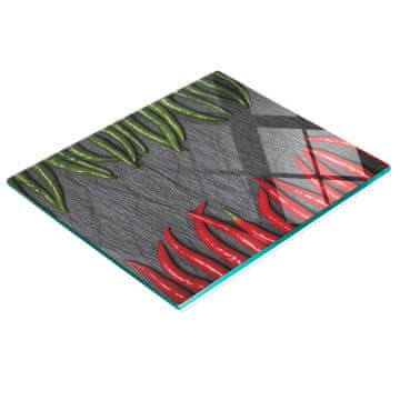 tulup.cz Dekorativna staklena daska za rezanje i posluživanje s čili papričicom 60x52 cm