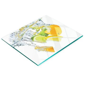 tulup.cz Izdržljiva i elegantna staklena kuhinjska daska s uzorkom citrusa 60x52 cm