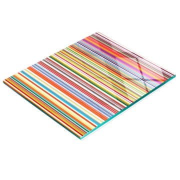 tulup.cz Kaljena višenamjenska dekorativna staklena ploča s obojenim prugama 60x52 cm
