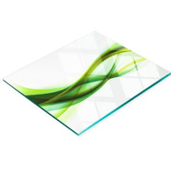 Staklena kuhinjska daska za posluživanje s grafikom apstraktnih valova 60x52 cm