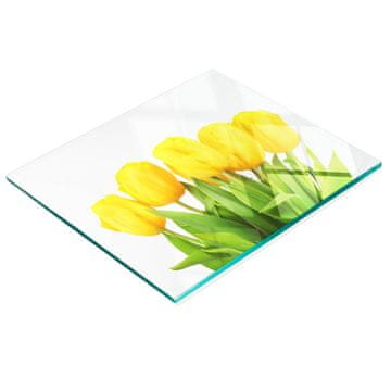 tulup.cz Kuhinjska višenamjenska dekorativna staklena ploča Žuti tulipani 60x52 cm
