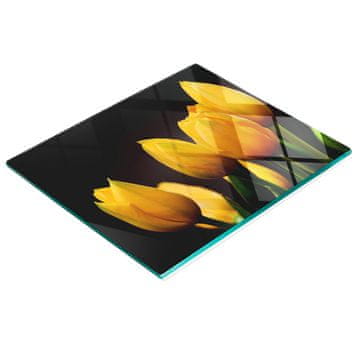 tulup.cz Kuhinjska višenamjenska dekorativna staklena ploča Žuti tulipani 60x52 cm