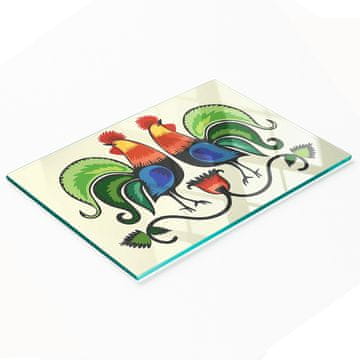 Trajna i elegantna kuhinjska daska od stakla s uzorkom pijetla 80x52 cm