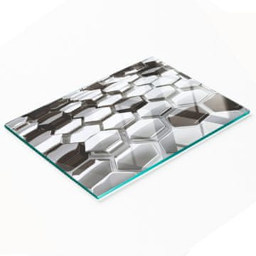 tulup.cz Staklena ukrasna ploča s 3D grafikom za posluživanje grickalica 80x52 cm