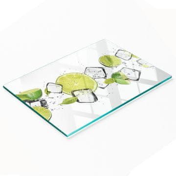 Kuhinjska višenamjenska dekorativna staklena daska boje limete 80x52 cm