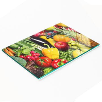 tulup.cz Dekorativna daska za rezanje od kaljenog stakla za povrće i voće 80x52 cm