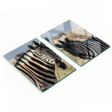 tulup.cz Staklene ukrasne daske za posluživanje grickalica Dvije zebre 2x40x52 cm