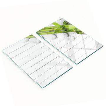 tulup.cz Set kuhinjskih dasaka od kaljenog stakla s uzorkom bambusa 2x30x52 cm